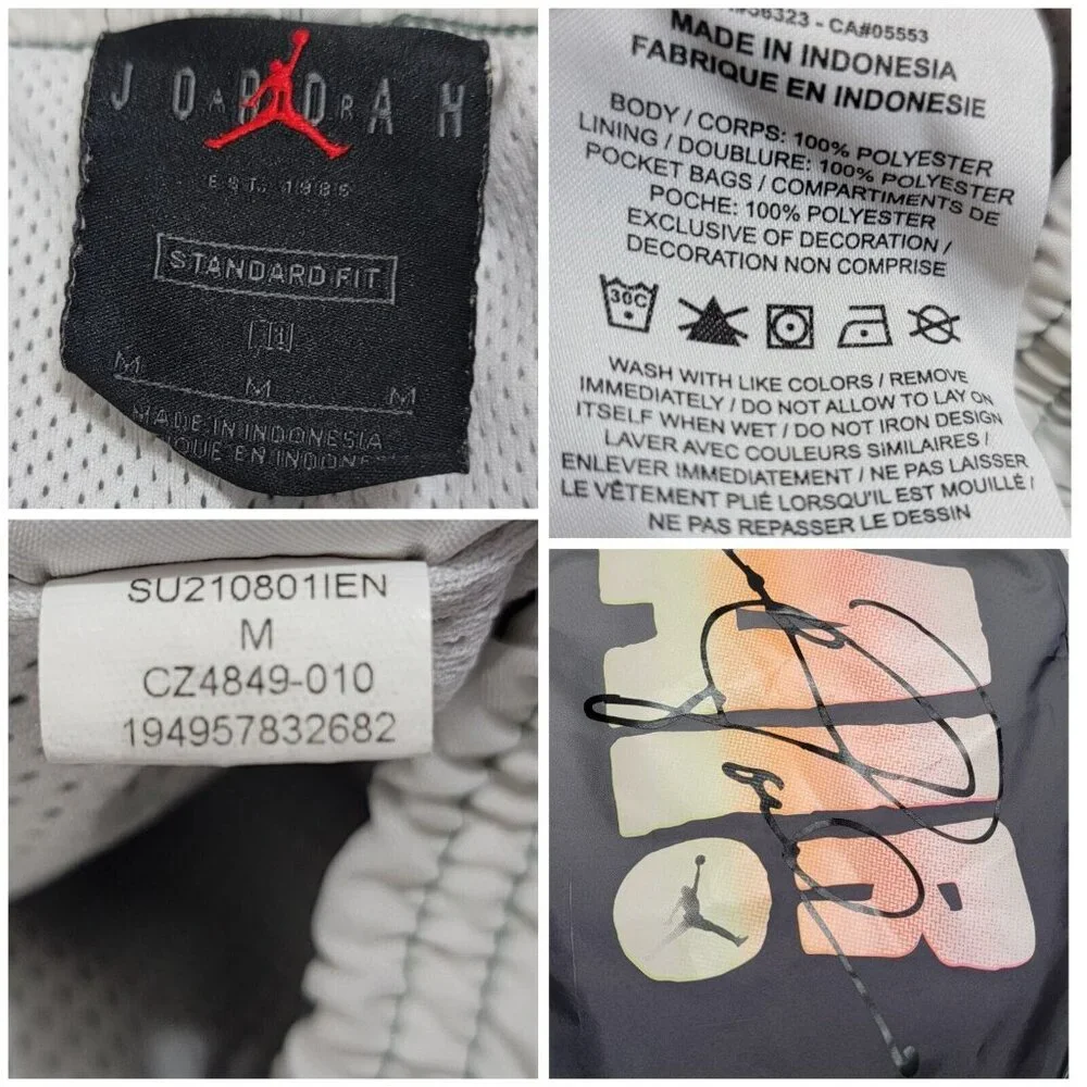 Air Jordan‎ Mens Gray Ombre DNA Poolside Shorts Drawstring Waist Lined Size M